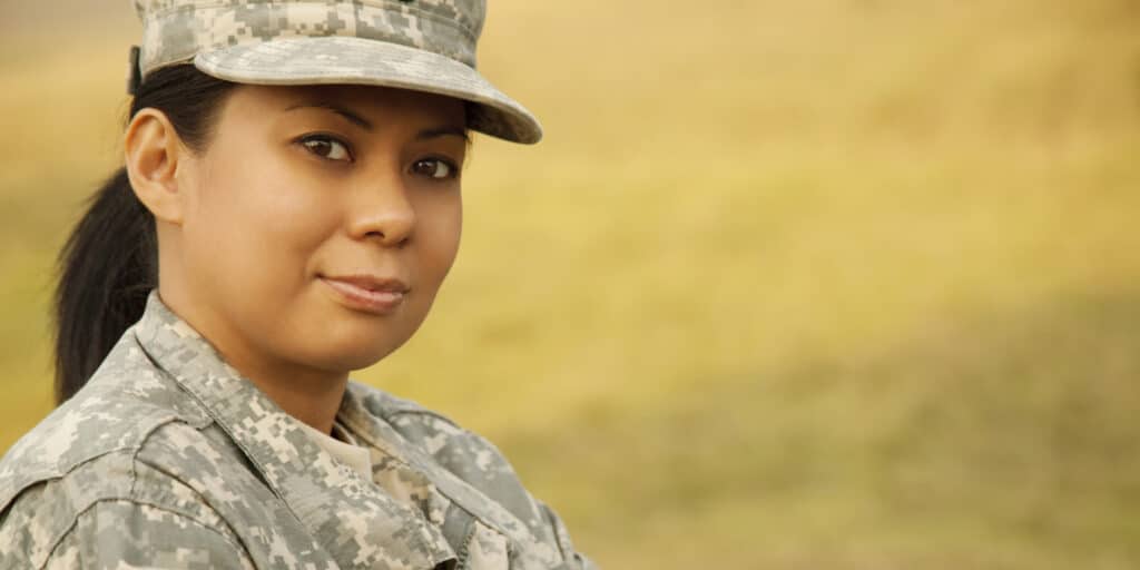 Portrait of a female military soldier
